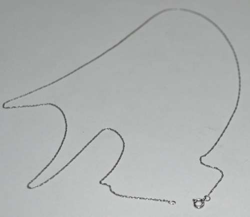 Vintage Super Fine 10ct White Gold Chain 0.5 mm, 45 cm, stamped 10K