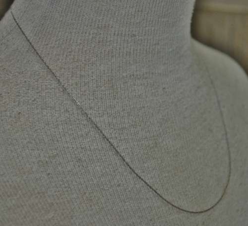 Vintage Super Fine 10ct White Gold Chain 0.5 mm, 45 cm, stamped 10K