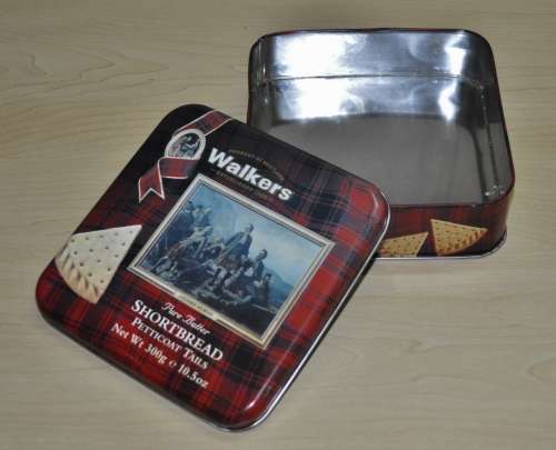 Contemporary, Collectible Walkers Pure Butter Shortbread Petticoat Tails Tin made in Scotland