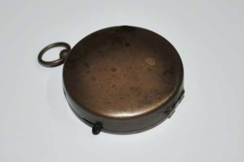 Vintage Brass Fob Compass with Sliding Lock made in West Germany c1950