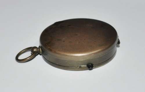 Vintage Brass Fob Compass with Sliding Lock made in West Germany c1950