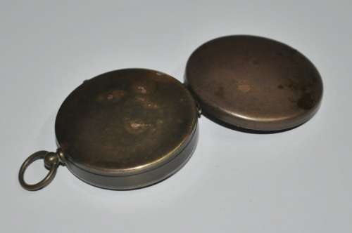 Vintage Brass Fob Compass with Sliding Lock made in West Germany c1950