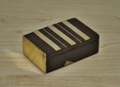 Traditional Small Vintage Shisham/Sheesham Wooden Brass Inlaid Box Made in India