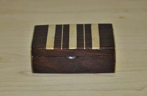 Traditional Small Vintage Shisham/Sheesham Wooden Brass Inlaid Box Made in India