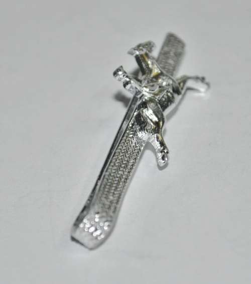 Vintage Silver Tone Horse Racing Tie Bar