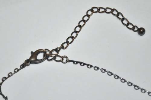 Vintage Antique Brass Tone, Red and Pink Crystal Festoon Style Necklace With Enamel Flowers