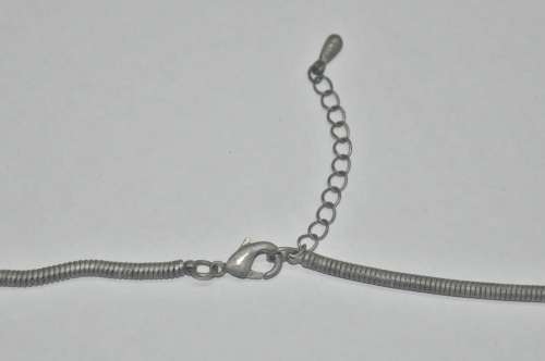Vintage Matt Silver Tone Necklace with Silver Tone Butterfly Pendant, Dangling Charms and Crystal