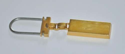 Vintage South African Mint Co. Gold Plated Ingot (numbered ZA7442) Key Ring Key Chain