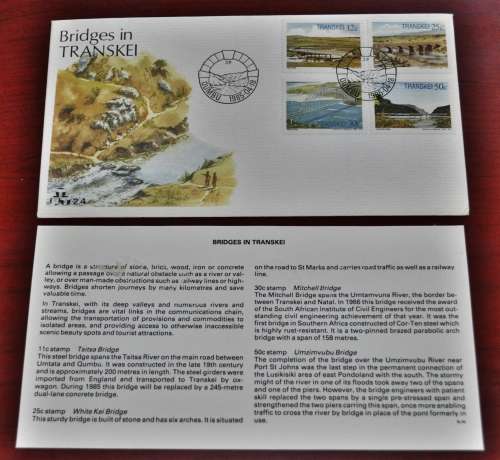 Bridges in Transkei 1985 First Day Cover