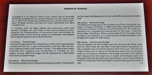 Bridges in Transkei 1985 First Day Cover