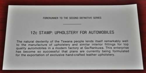Upholstery for Automobiles Bophuthatswana 1985 First Day Cover