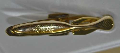 Vintage Gold Tone and Agate Nippy-Clip Tie Clip Made in England by Stratton in original box