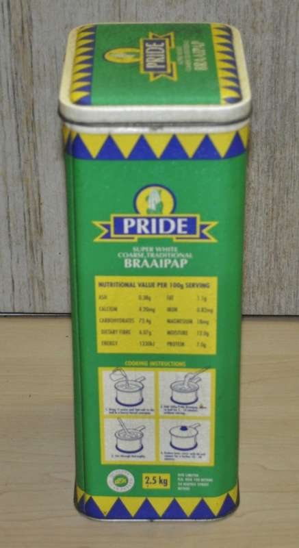 Collectible, Contemporary Pride Super White Course Tradition Braaipap Tin (2.5 Kg)
