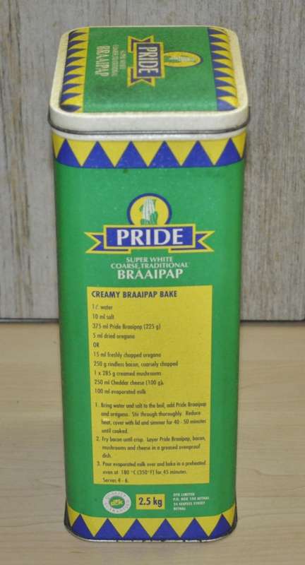 Collectible, Contemporary Pride Super White Course Tradition Braaipap Tin (2.5 Kg)