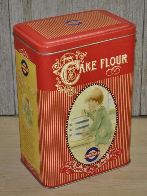 Collectible, Contemporary Large Snowflake Cake Flour Tin