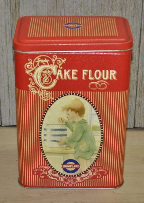 Collectible, Contemporary Large Snowflake Cake Flour Tin