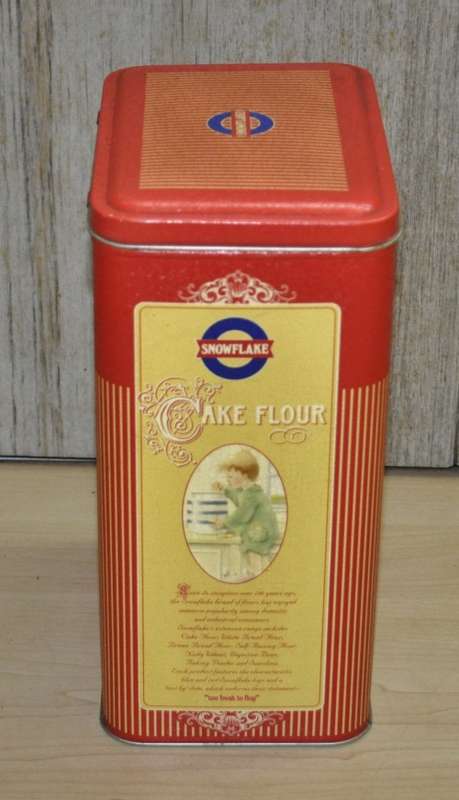 Collectible, Contemporary Large Snowflake Cake Flour Tin