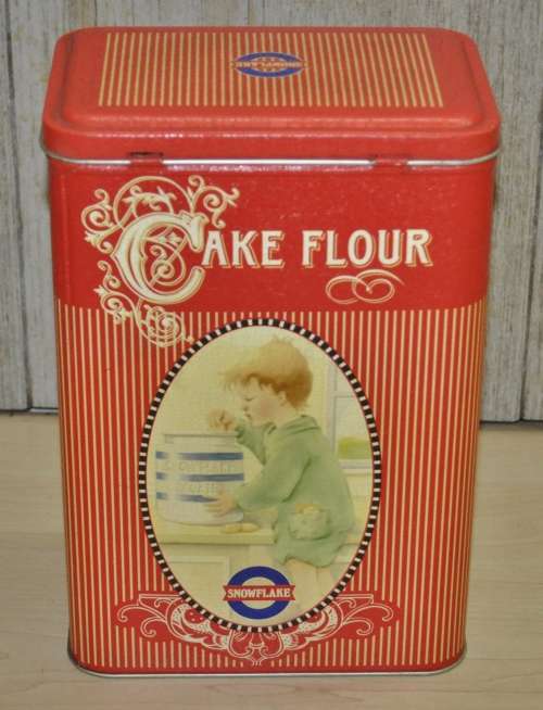Collectible, Contemporary Large Snowflake Cake Flour Tin
