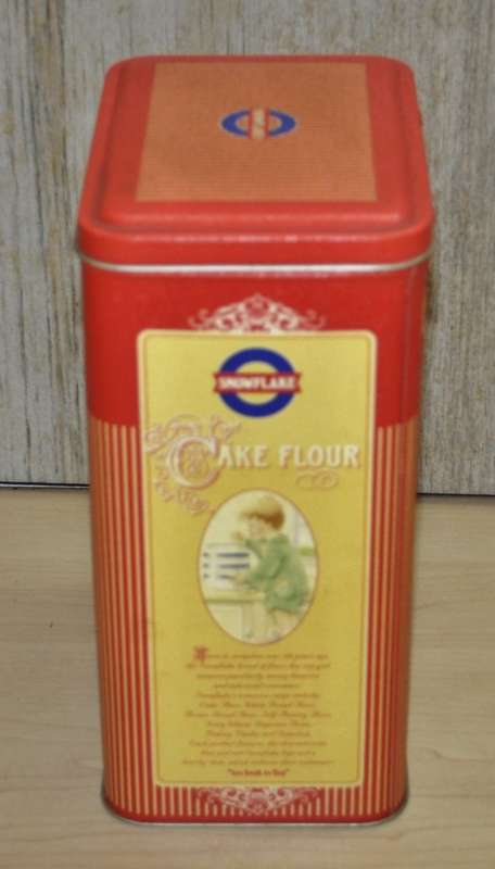 Collectible, Contemporary Large Snowflake Cake Flour Tin
