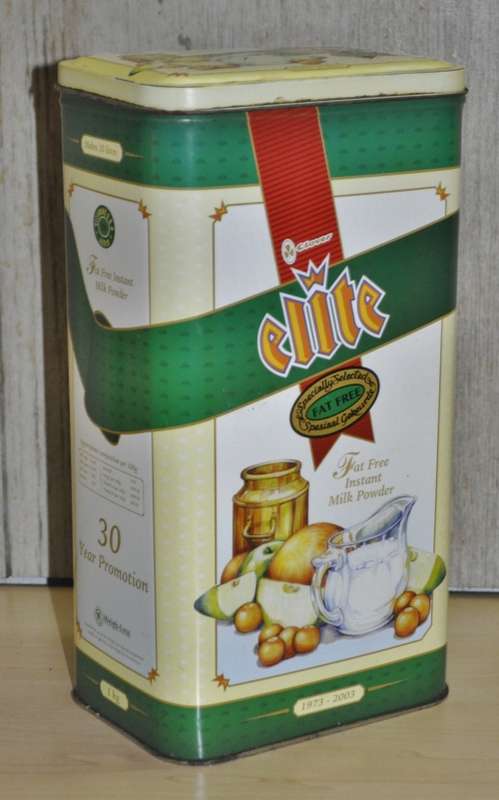 Collectible, Vintage Clover Elite Fat Free Instant Milk Powder Tin (1 Kg)