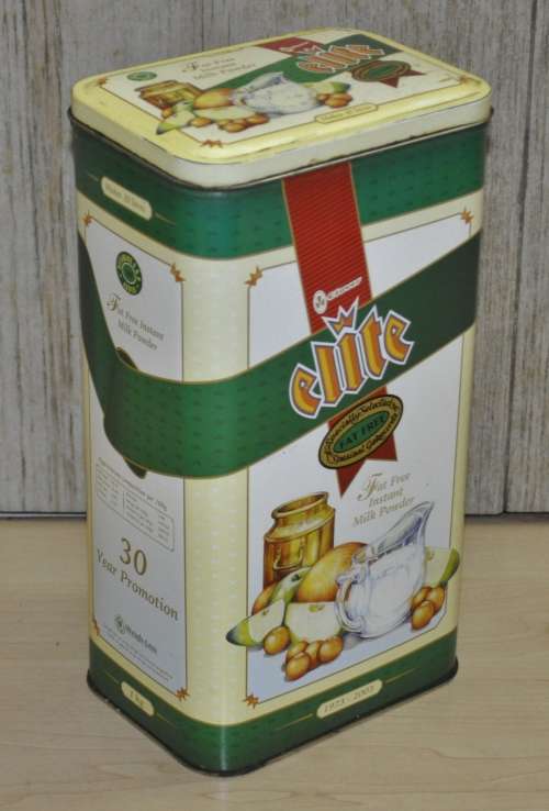 Collectible, Vintage Clover Elite Fat Free Instant Milk Powder Tin (1 Kg)