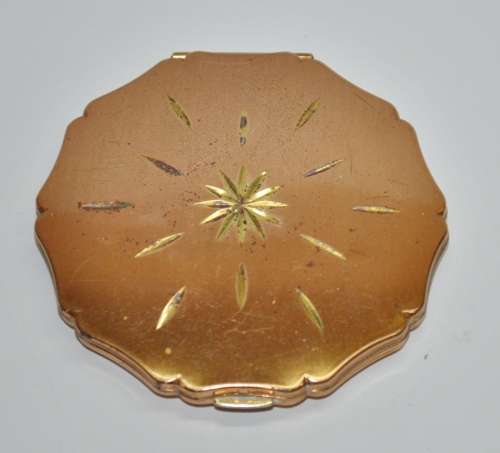 Vintage Gold and Copper Tone Stratton Powder Compact Made in England c1950