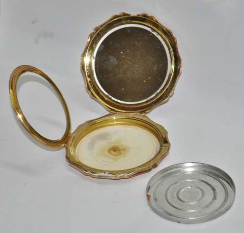 Vintage Gold and Copper Tone Stratton Powder Compact Made in England c1950