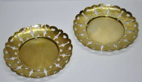 Pair of Vintage Art Nouveau Style Brass Butterfly Picture Frames c1960