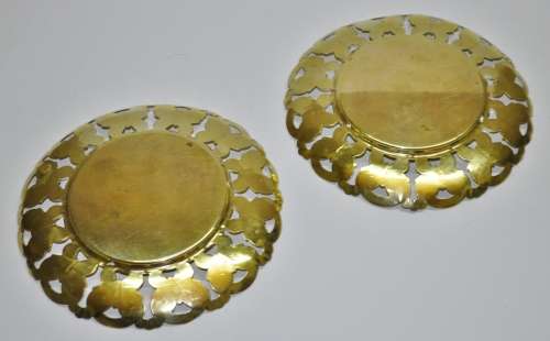 Pair of Vintage Art Nouveau Style Brass Butterfly Picture Frames c1960