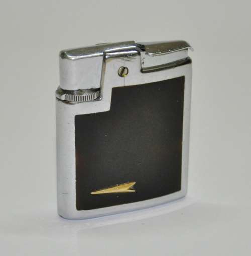 Vintage Ronson Varaflame Lighter with Original Box and Cleaning Brush - Made in England
