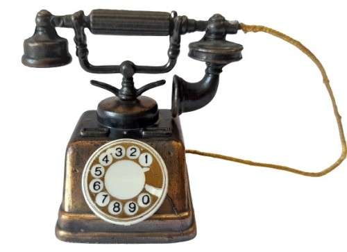 Vintage Miniature Diecast Copper Plated Telephone - Item number 5404 by Durham Industries c1970