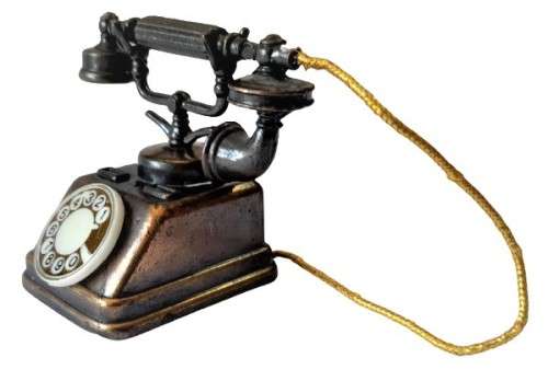 Vintage Miniature Diecast Copper Plated Telephone - Item number 5404 by Durham Industries c1970