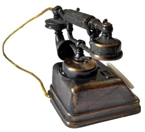 Vintage Miniature Diecast Copper Plated Telephone - Item number 5404 by Durham Industries c1970