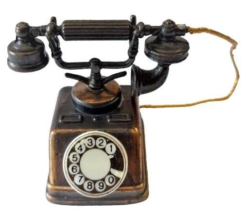 Vintage Miniature Diecast Copper Plated Telephone - Item number 5404 by Durham Industries c1970