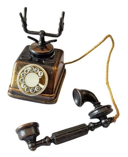 Vintage Miniature Diecast Copper Plated Telephone - Item number 5404 by Durham Industries c1970