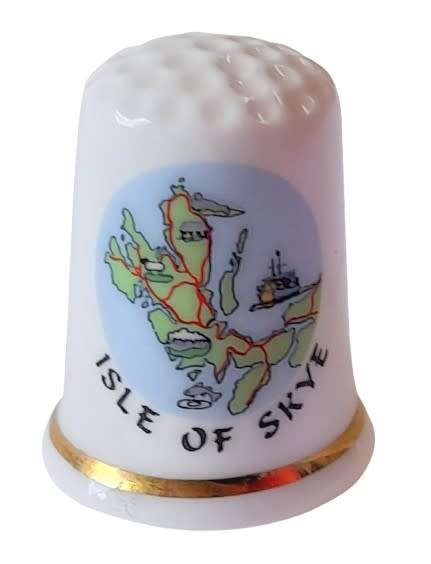 Collectible Vintage Isle of Skye China Thimble - made in England by Sampson Souvenirs Ltd