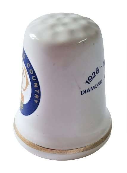 Collectible Vintage 1928-1988 Diamond Jubilee Porcelain Thimble - For Home and Country