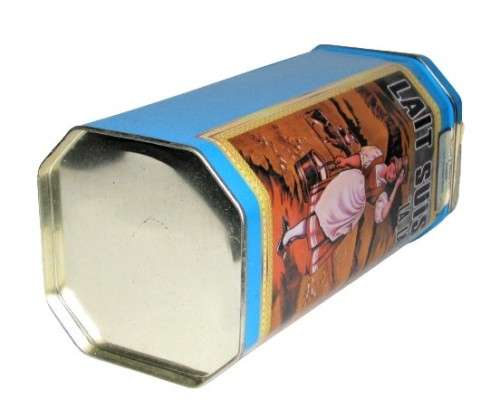 Vintage, collectible Nestlé Dessert Cream Tin with French Advertising `Lai Suisse La Laitiere`