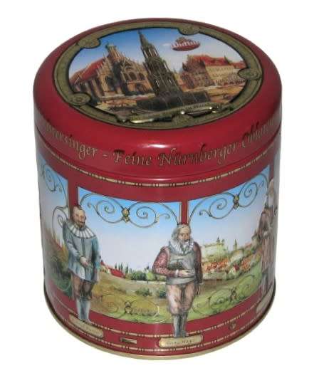 Vintage, Collectible Embossed Nuremburg Gingerbread Master Singer Tin