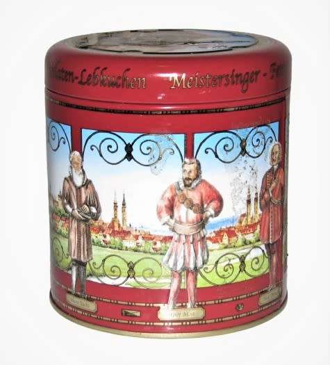 Vintage, Collectible Embossed Nuremburg Gingerbread Master Singer Tin