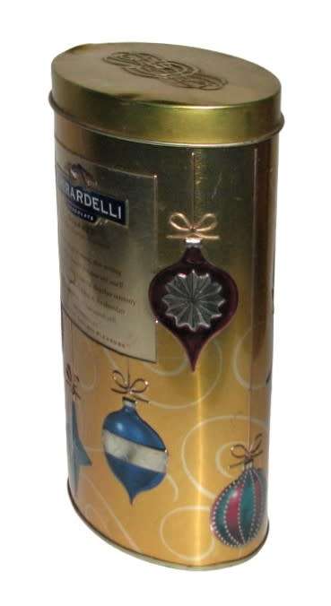 Vintage, Collectible Embossed Ghirardelli Chocolate Squares Christmas Tin