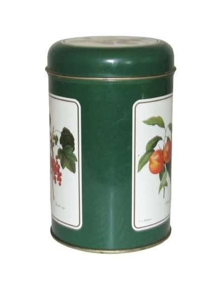 Vintage, Collectible Storage Tin decorated with vintage Botany Illustrations by P J Redouté