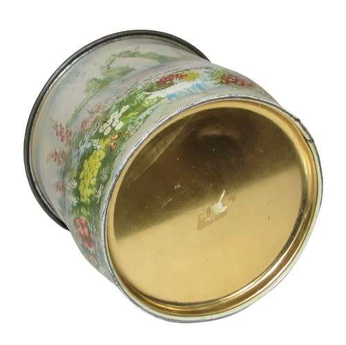 Rare, Collectible Vintage Round Storage Tin with a Romantic Scene in  Pastel Colours c1960