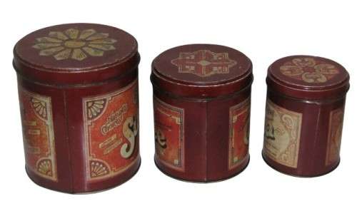 Vintage/Retro, Collectible Set of Three Storage Tins - Sugar/Coffee/Tea Set