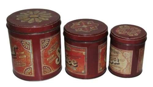 Vintage/Retro, Collectible Set of Three Storage Tins - Sugar/Coffee/Tea Set