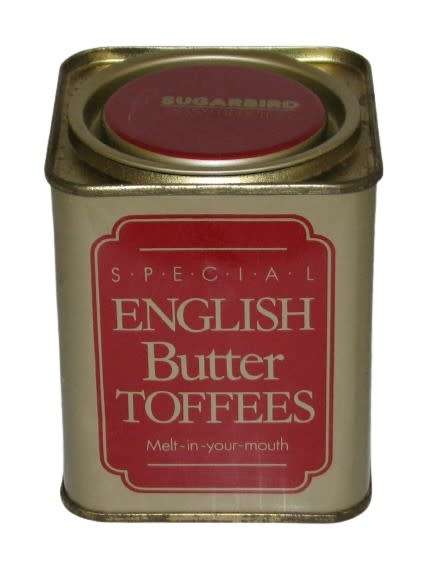 Vintage, Collectible Small Square English Butter Toffee Tin
