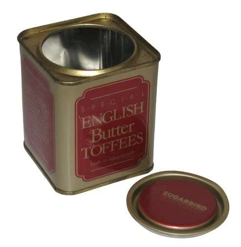 Vintage, Collectible Small Square English Butter Toffee Tin