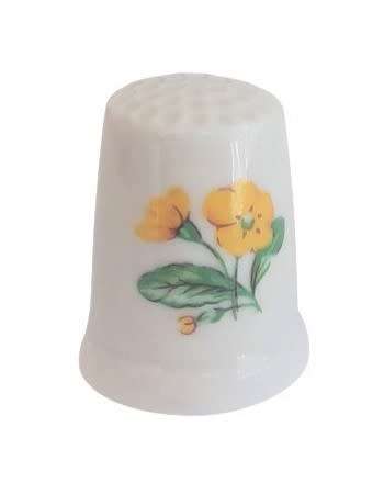 Collectible Vintage Porcelain Thimble - Botanical