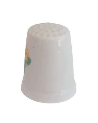 Collectible Vintage Porcelain Thimble - Botanical