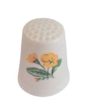 Collectible Vintage Porcelain Thimble - Botanical